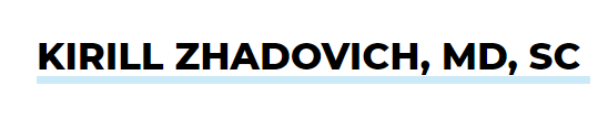 Kirill Zhadovich, MD, SC's Logo